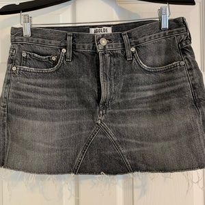 Agolde distressed mini skirt